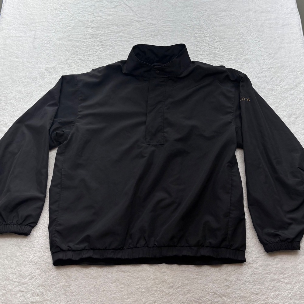 FootJoy DryJoys Mens XL Black Golf Windbreaker Pullover Snap Neck Jacket C594